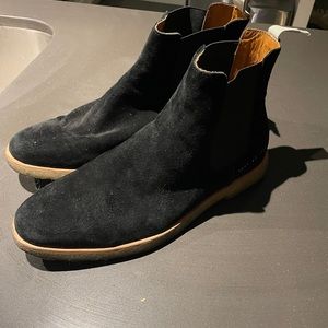 Black suede common projects Chelsea boots